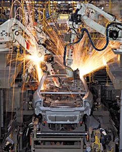 An auto assembly line